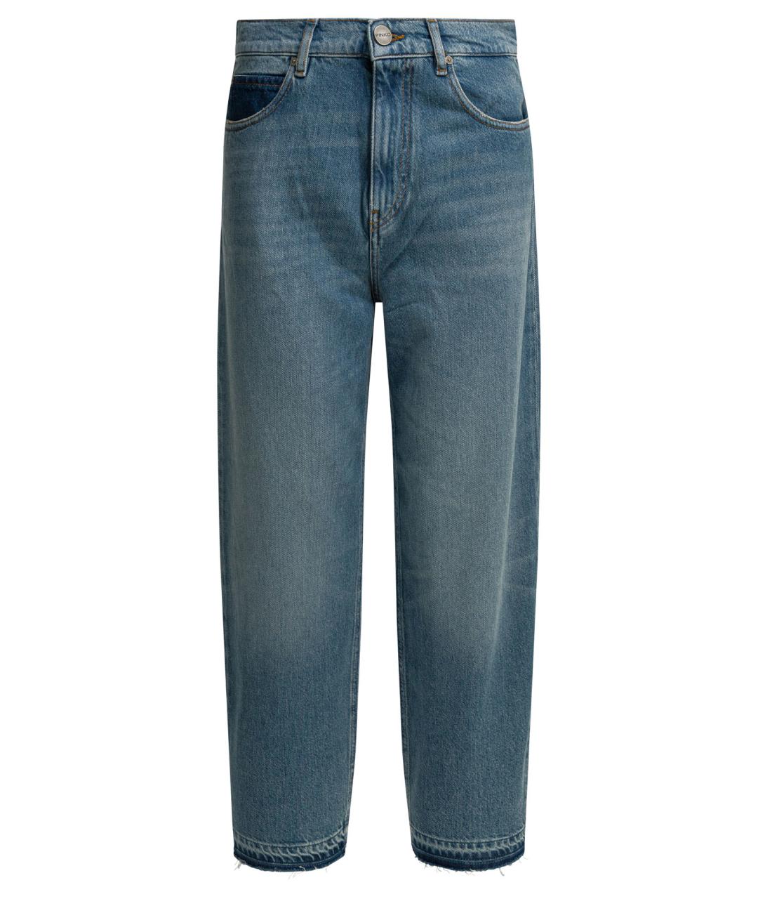 PINKO Голубые хлопковые прямые джинсы, фото 1