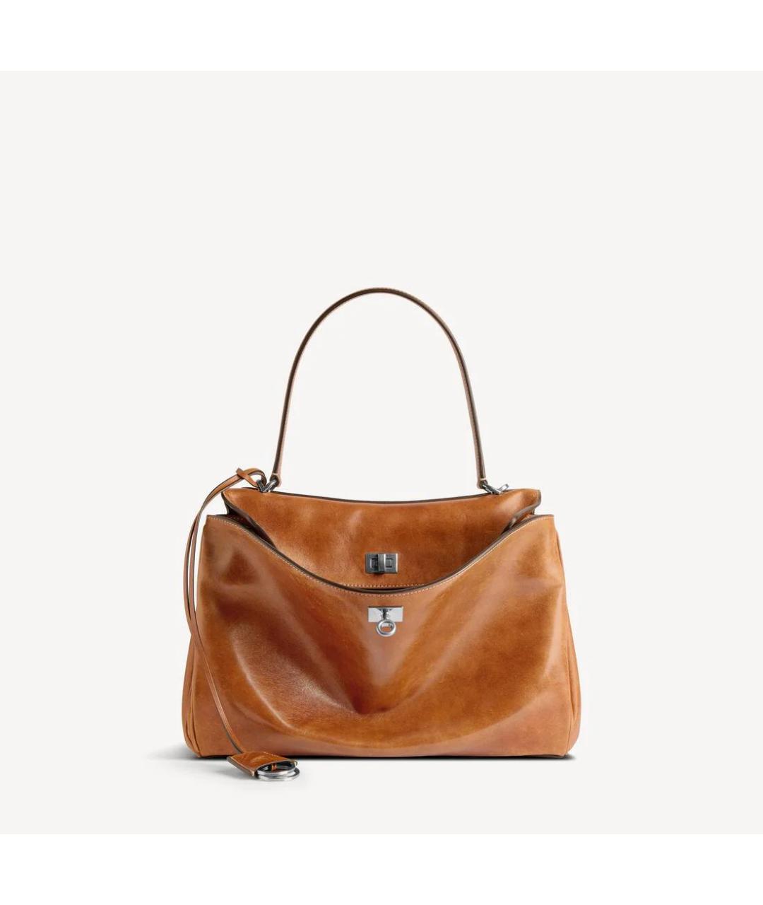 BALENCIAGA Коричневая кожаная сумка тоут, фото 4