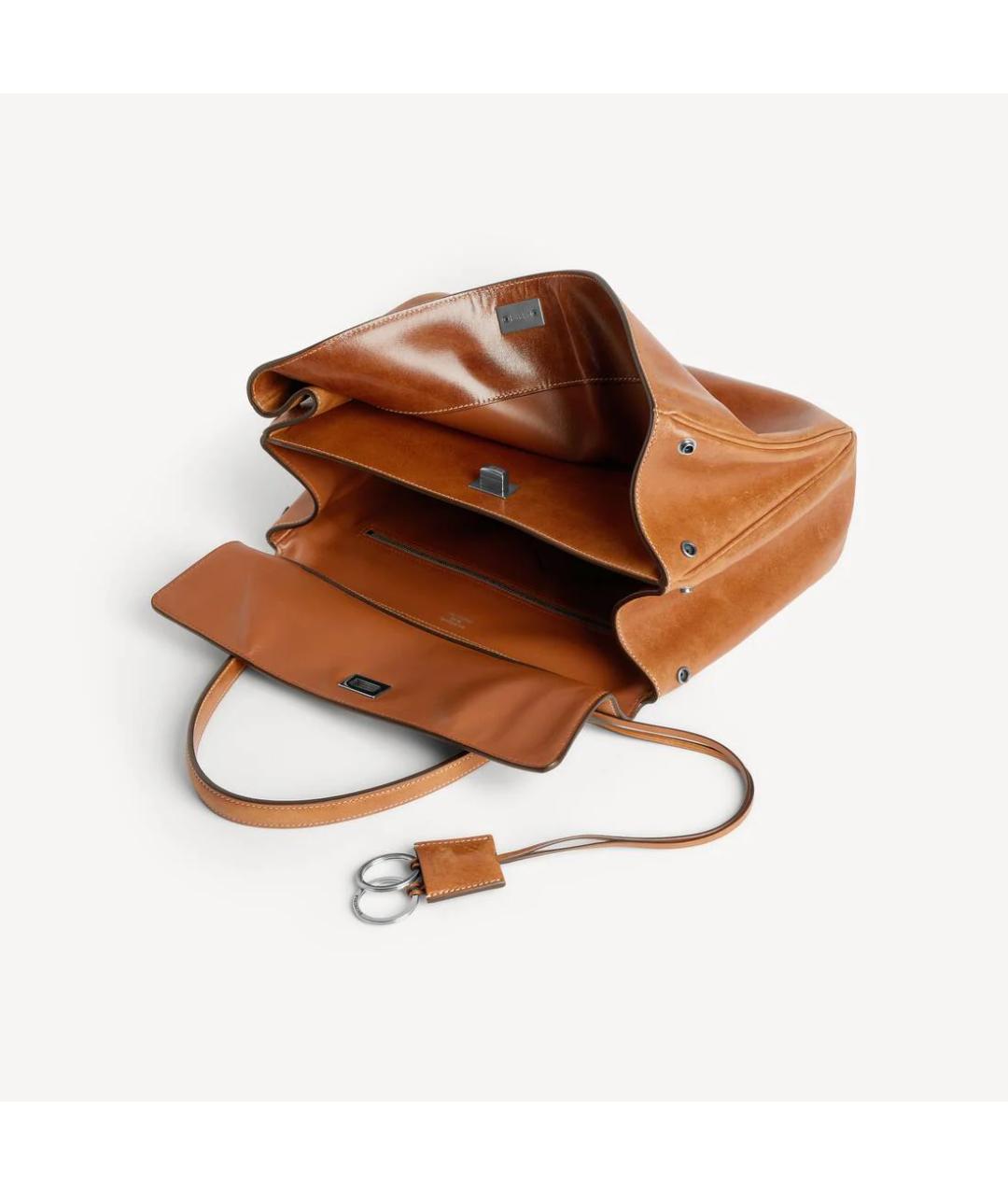 BALENCIAGA Коричневая кожаная сумка тоут, фото 2