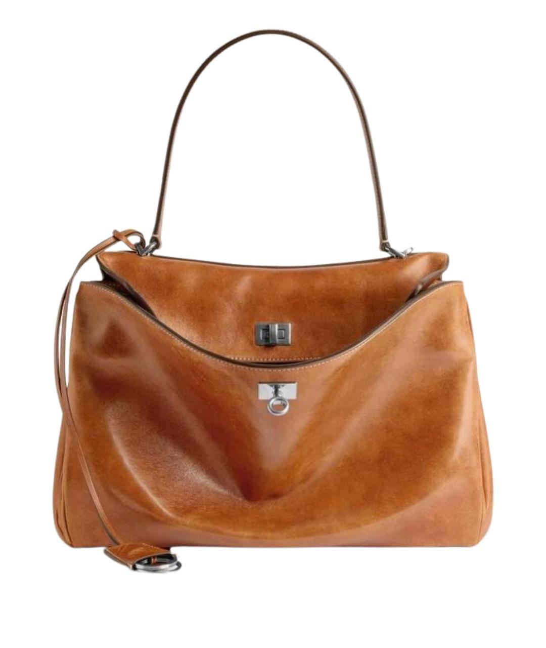 BALENCIAGA Коричневая кожаная сумка тоут, фото 1