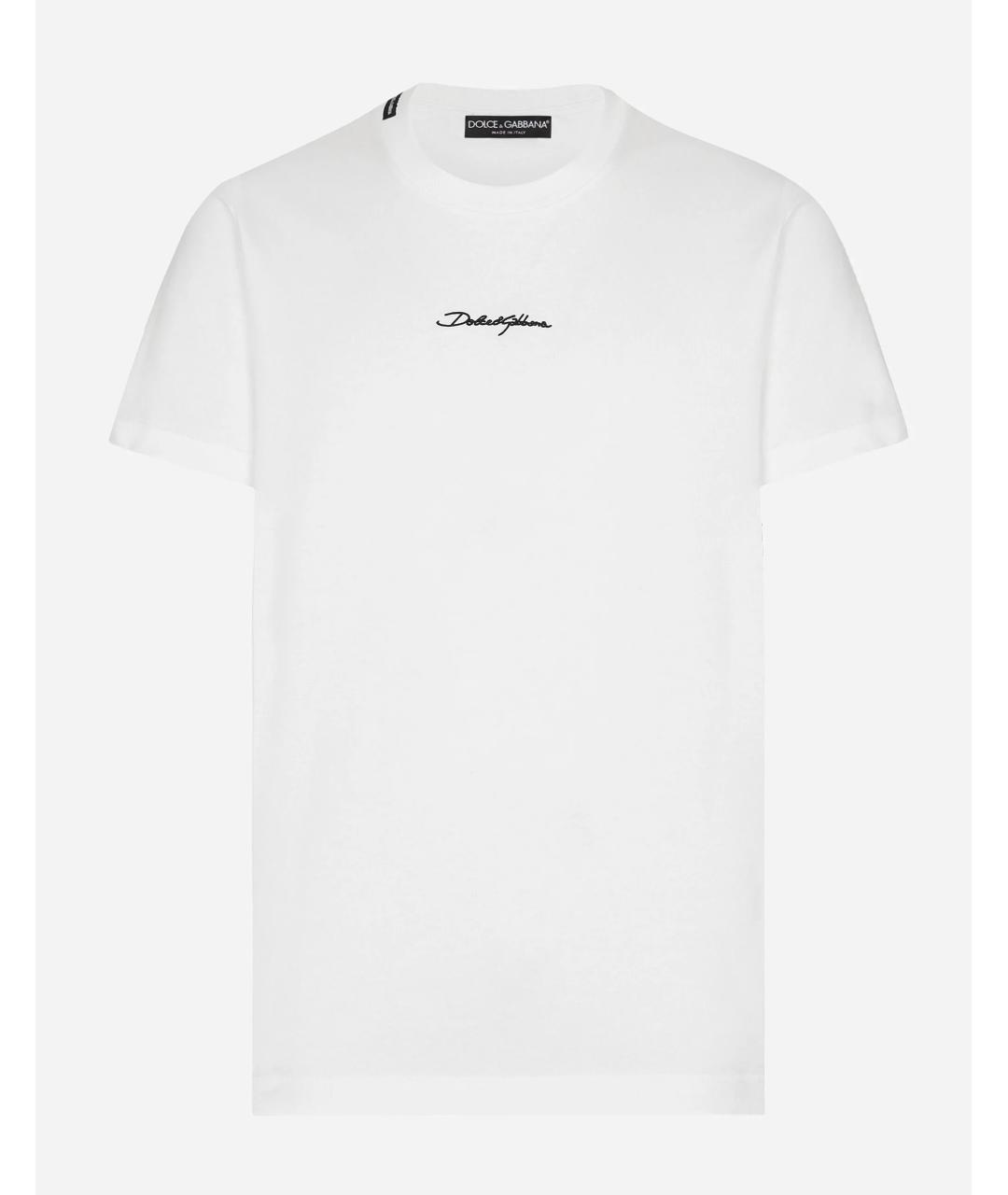 DOLCE&GABBANA Белая хлопковая футболка, фото 1