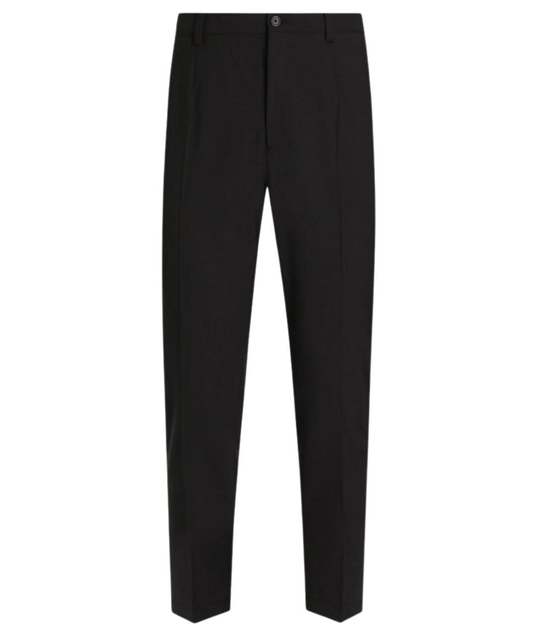 DOLCE&GABBANA Черные хлопковые классические брюки, фото 1