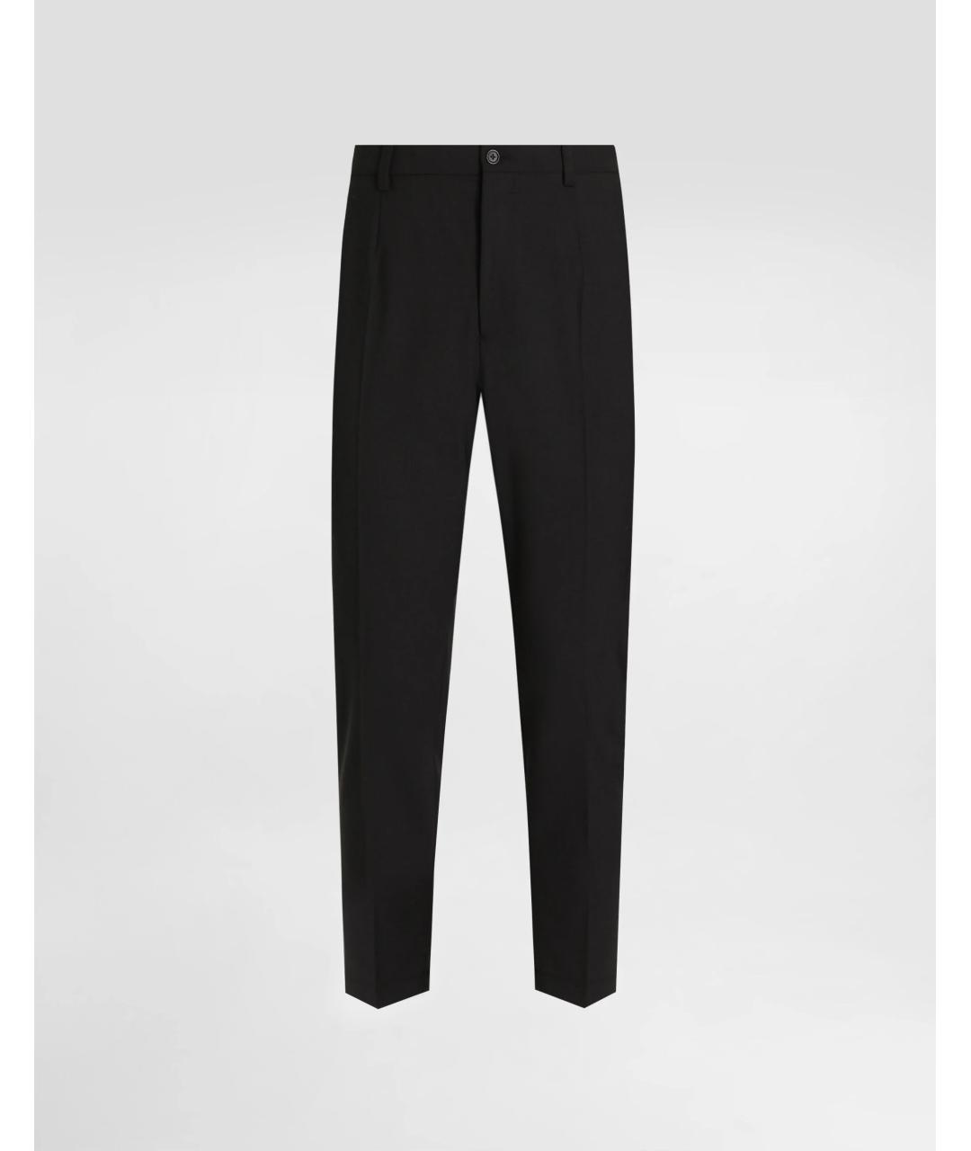 DOLCE&GABBANA Черные хлопковые классические брюки, фото 3