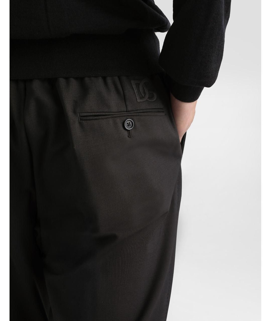 DOLCE&GABBANA Черные хлопковые классические брюки, фото 2