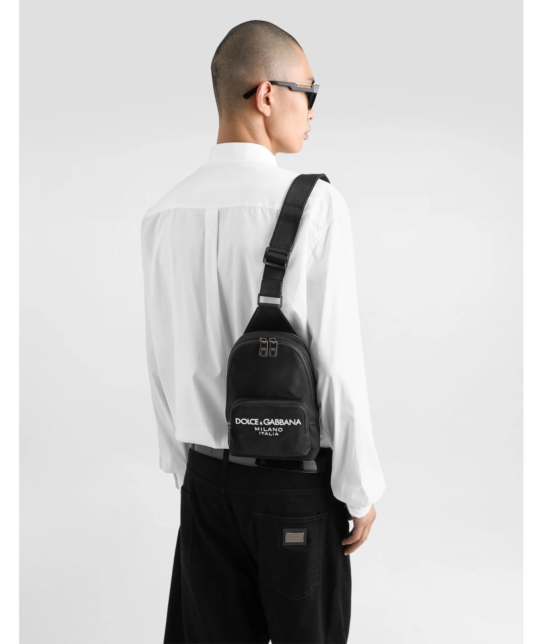 DOLCE&GABBANA Черная синтетическая барсетка, фото 3