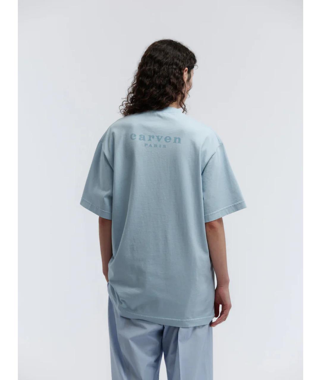 Carven Голубая хлопковая футболка, фото 3