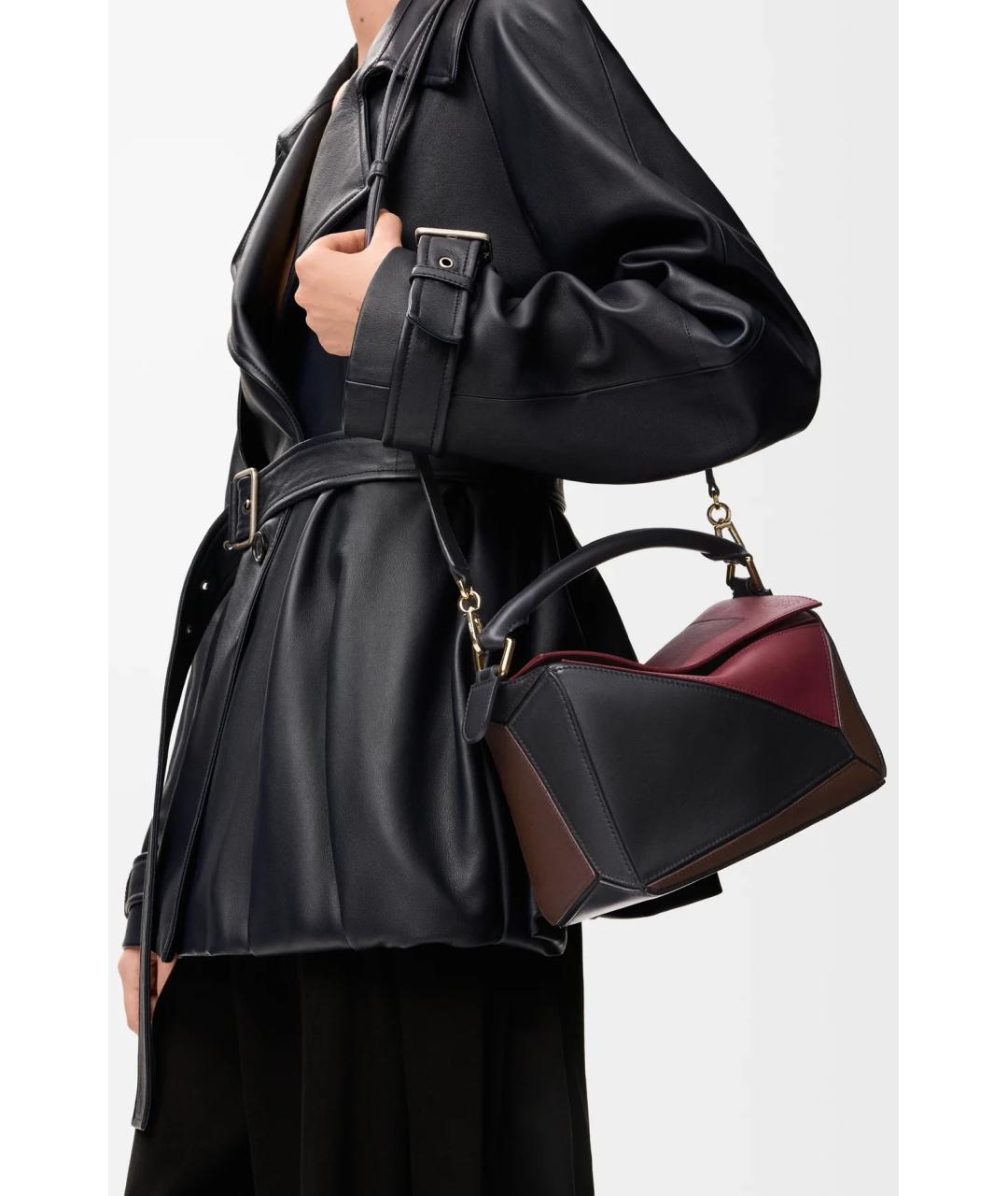 LOEWE Бордовая кожаная сумка через плечо, фото 4