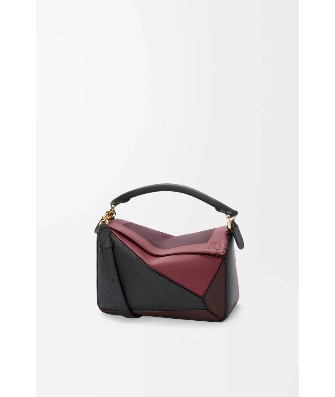 LOEWE Бордовая кожаная сумка через плечо, фото 5