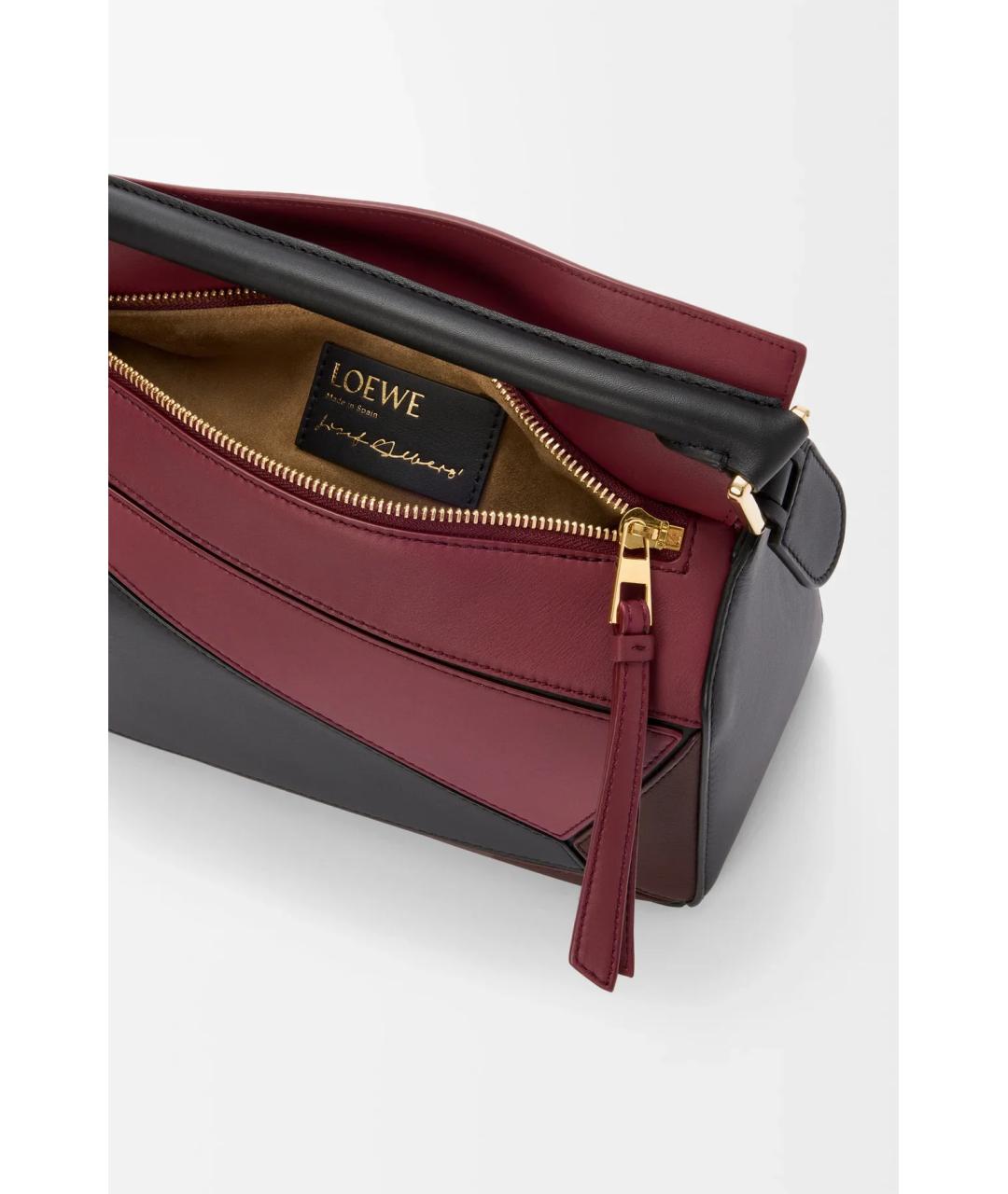 LOEWE Бордовая кожаная сумка через плечо, фото 2