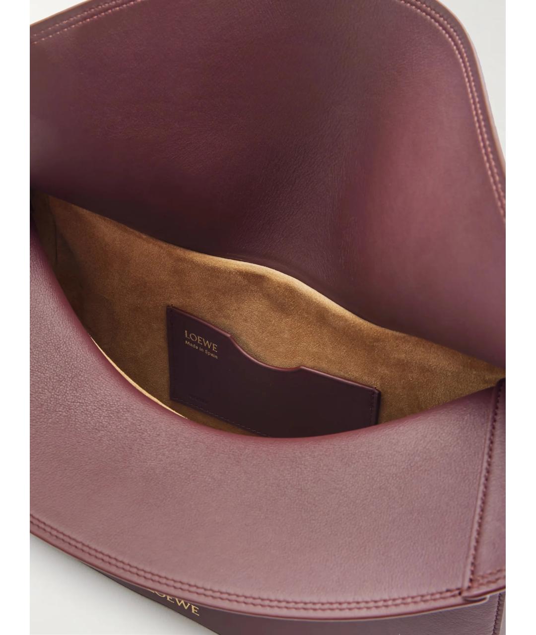 LOEWE Бордовая кожаная сумка через плечо, фото 3
