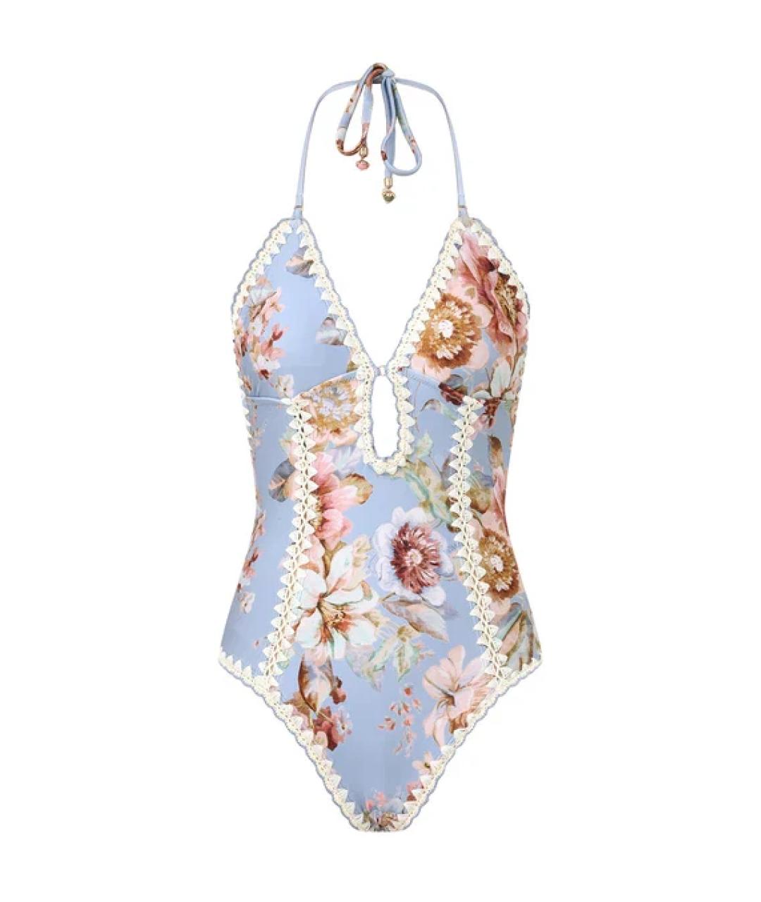 ZIMMERMANN Голубой полиэстеровый купальник, фото 1