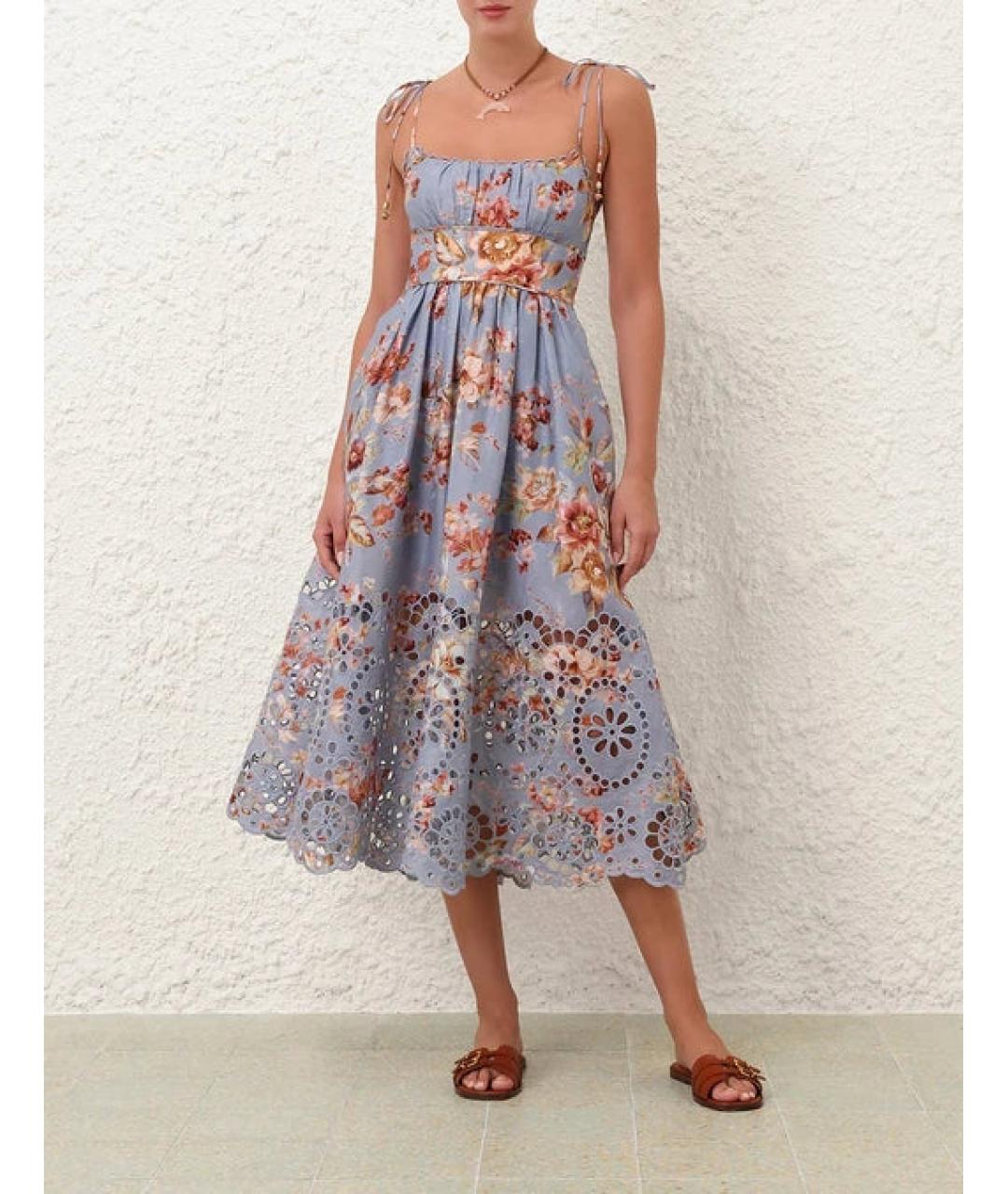 ZIMMERMANN Голубой льняной сарафан, фото 2