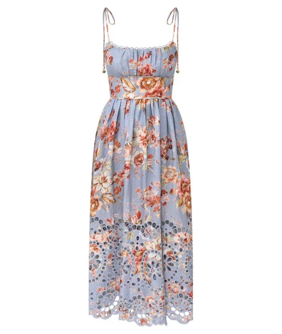 ZIMMERMANN Голубой льняной сарафан, фото 1