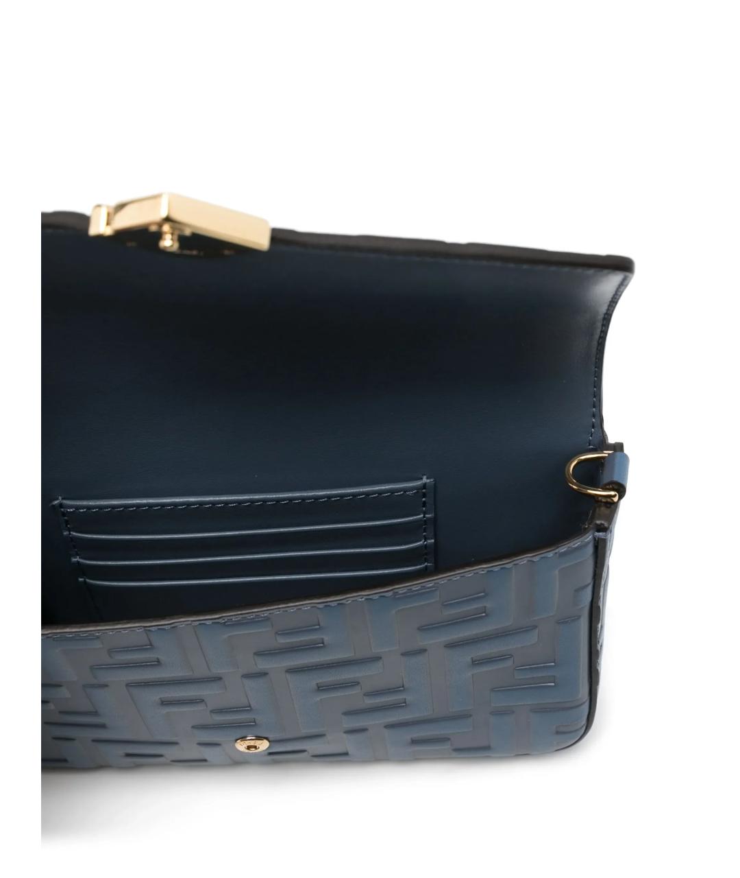 FENDI Синяя кожаная сумка через плечо, фото 2