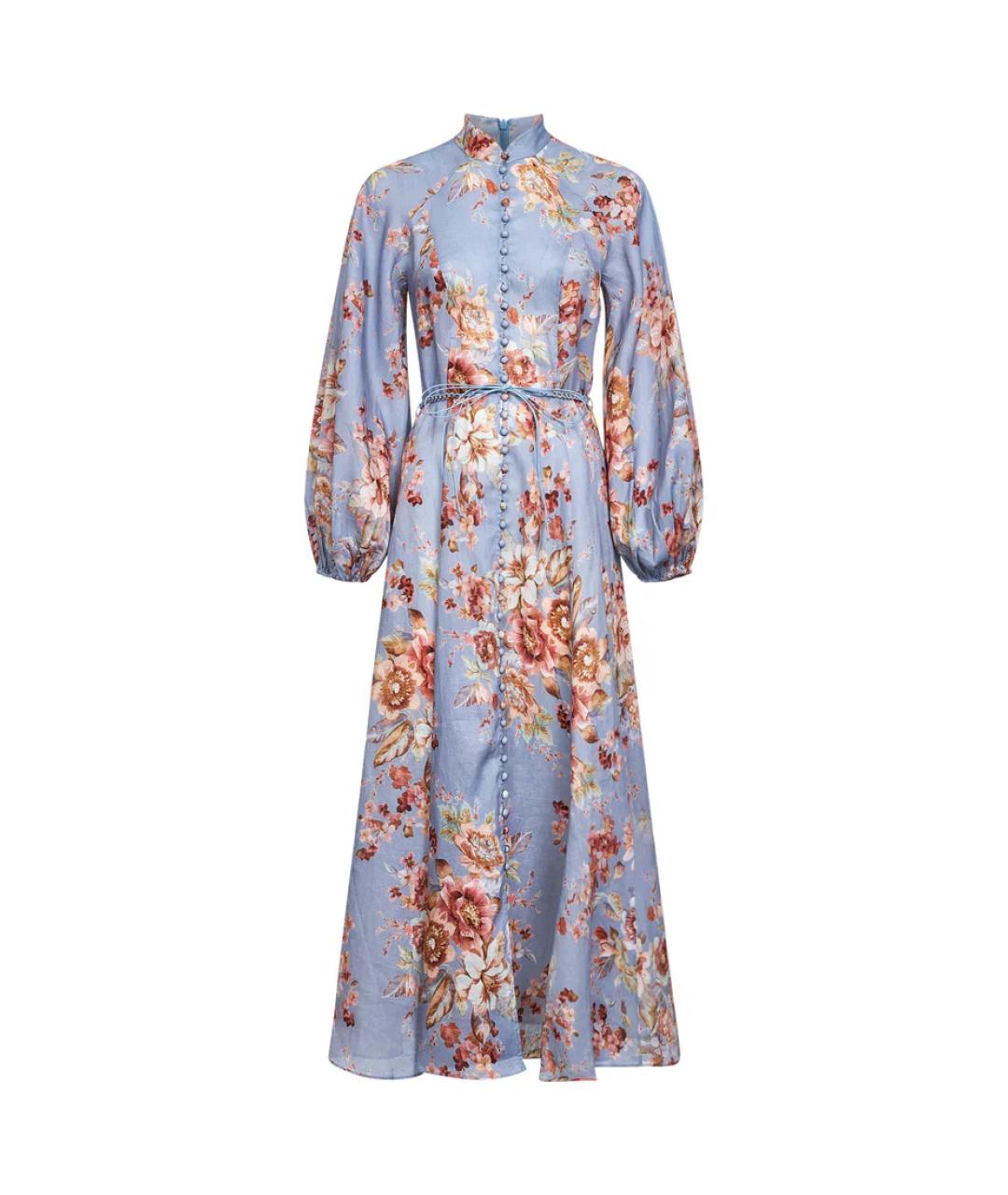 ZIMMERMANN Голубое льняное повседневное платье, фото 1
