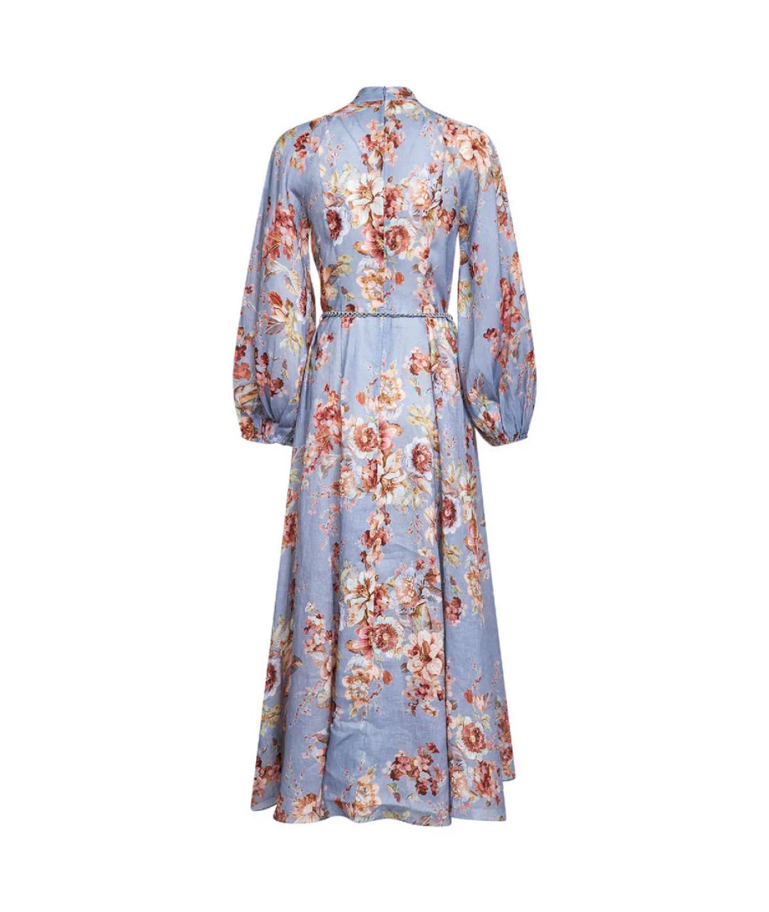 ZIMMERMANN Голубое льняное повседневное платье, фото 2