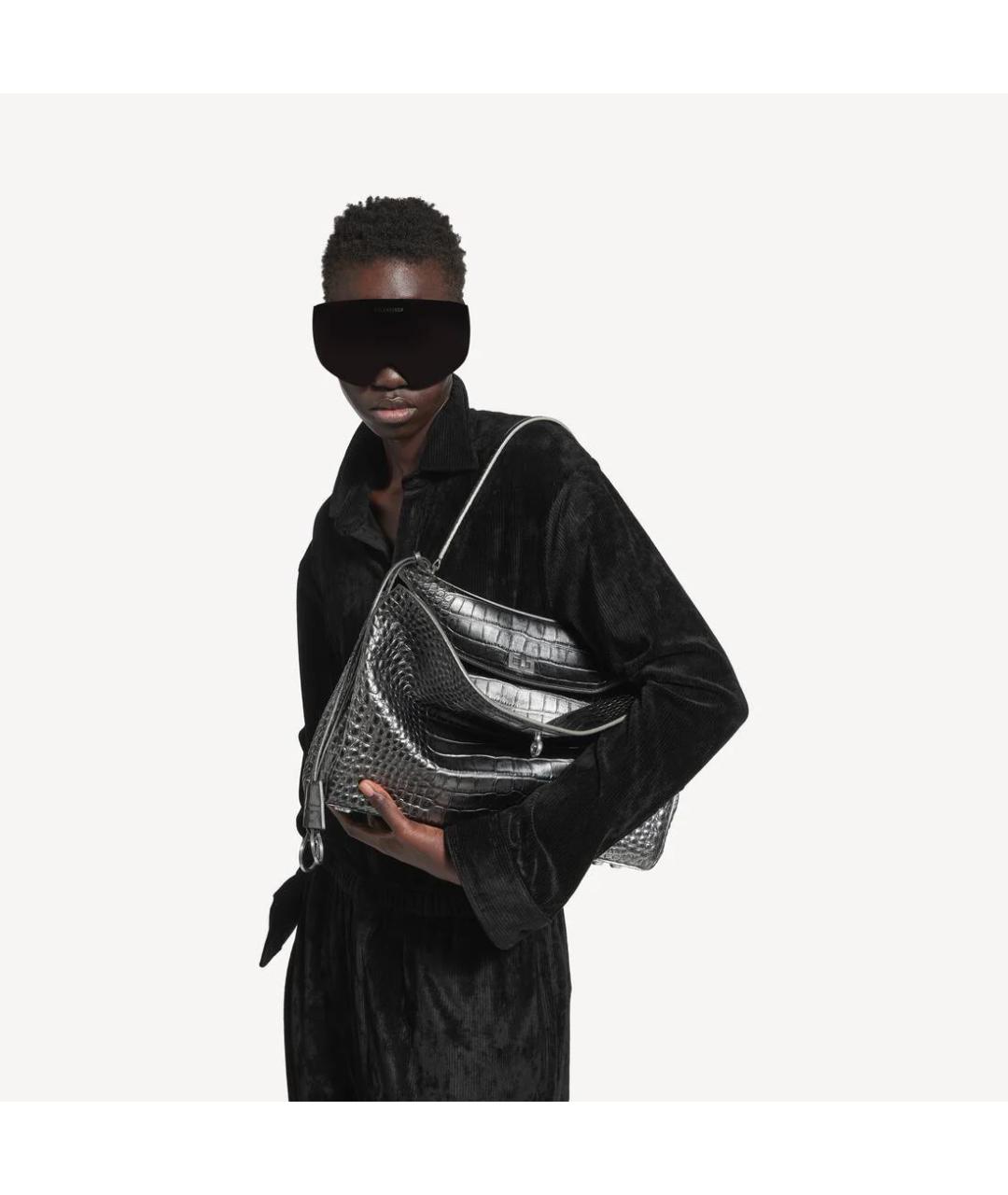 BALENCIAGA Серая кожаная сумка тоут, фото 3