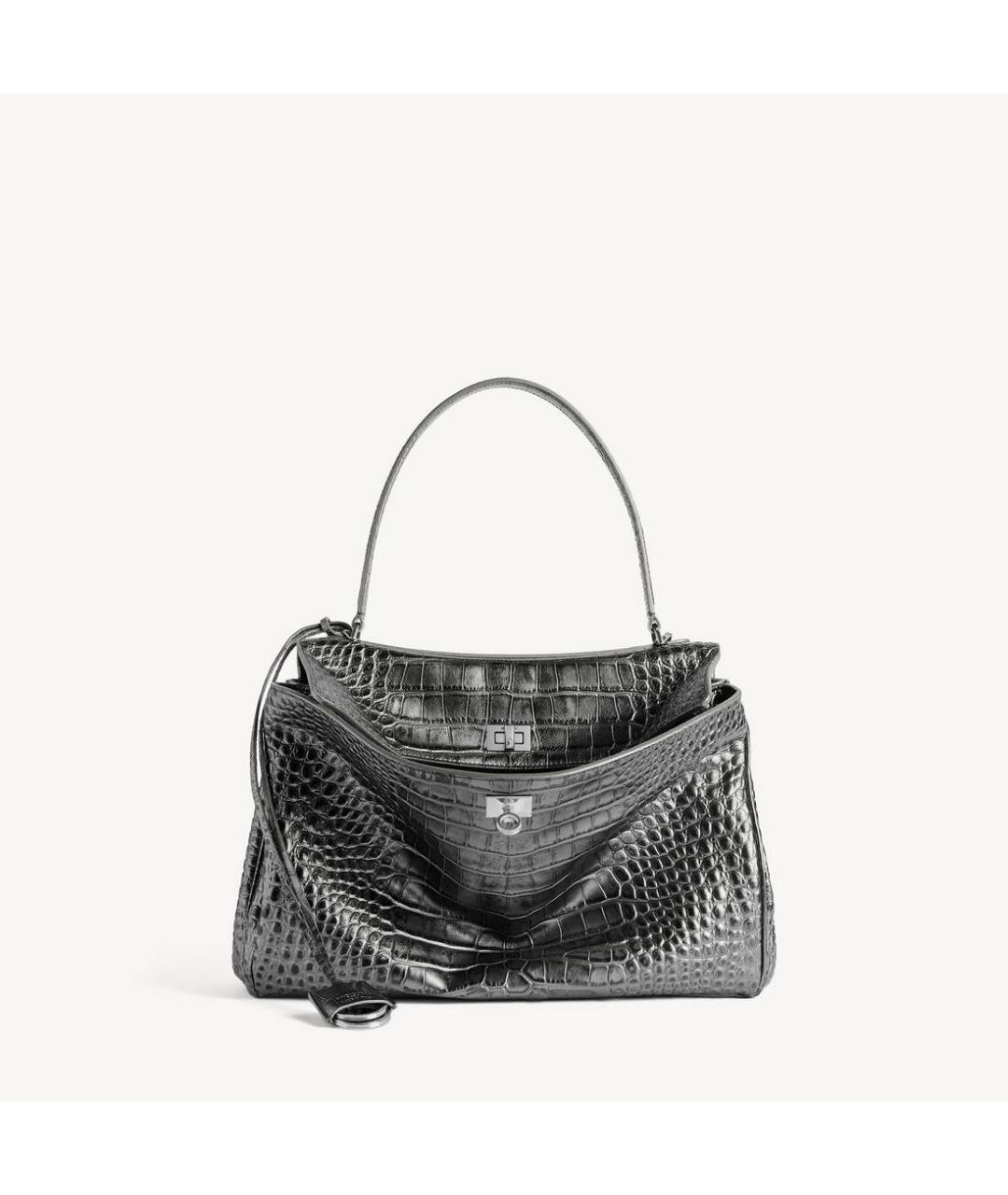 BALENCIAGA Серая кожаная сумка тоут, фото 5