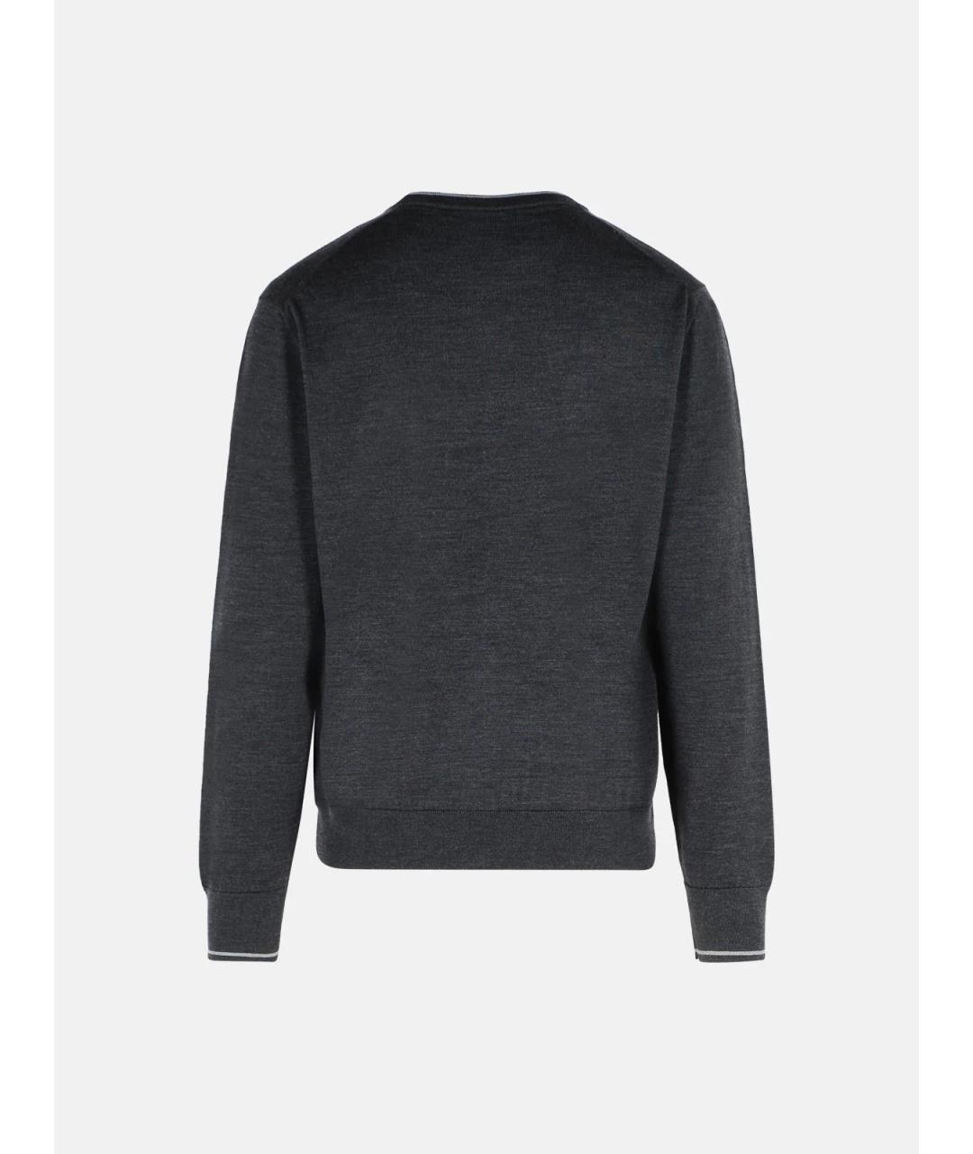 DOLCE&GABBANA Серый шерстяной джемпер / свитер, фото 2