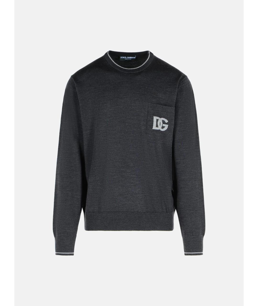 DOLCE&GABBANA Серый шерстяной джемпер / свитер, фото 4