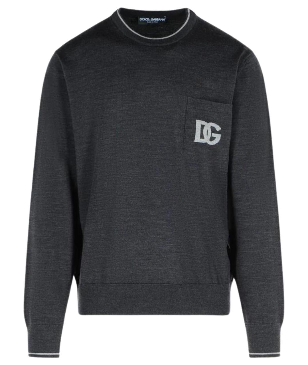 DOLCE&GABBANA Серый шерстяной джемпер / свитер, фото 1