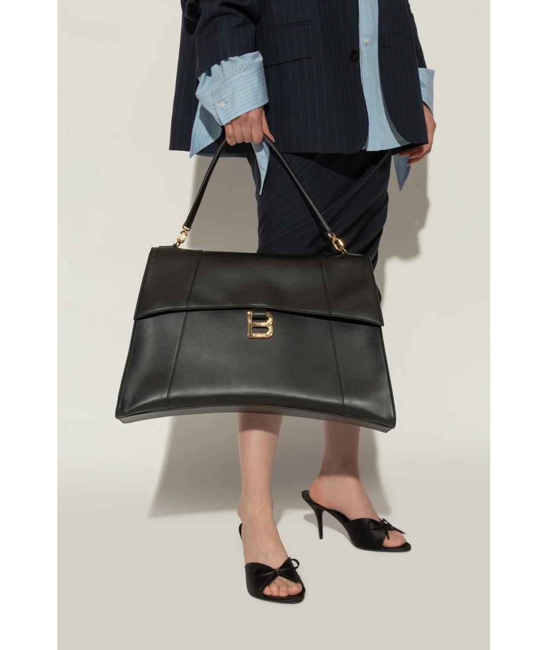 BALENCIAGA Черная кожаная сумка с короткими ручками, фото 3