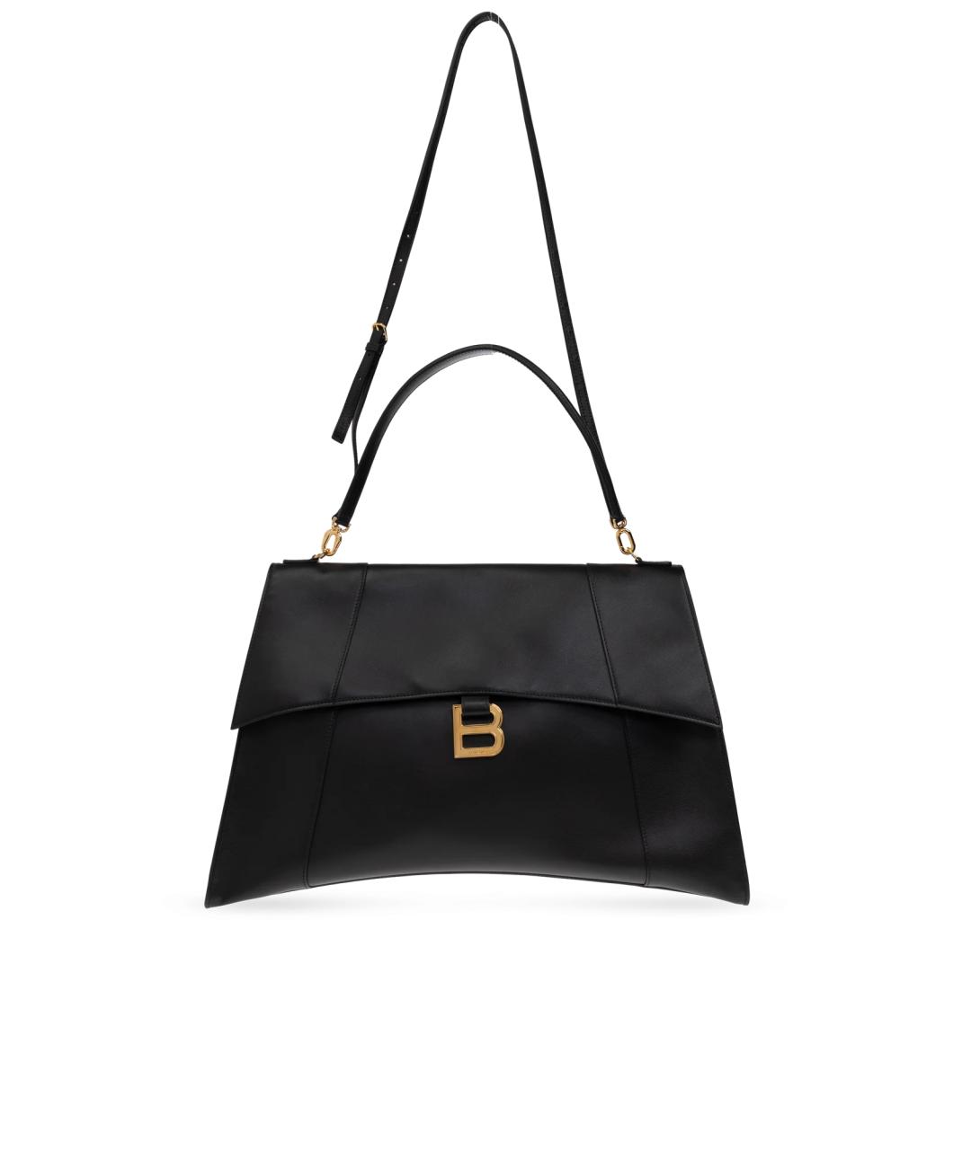 BALENCIAGA Черная кожаная сумка с короткими ручками, фото 1