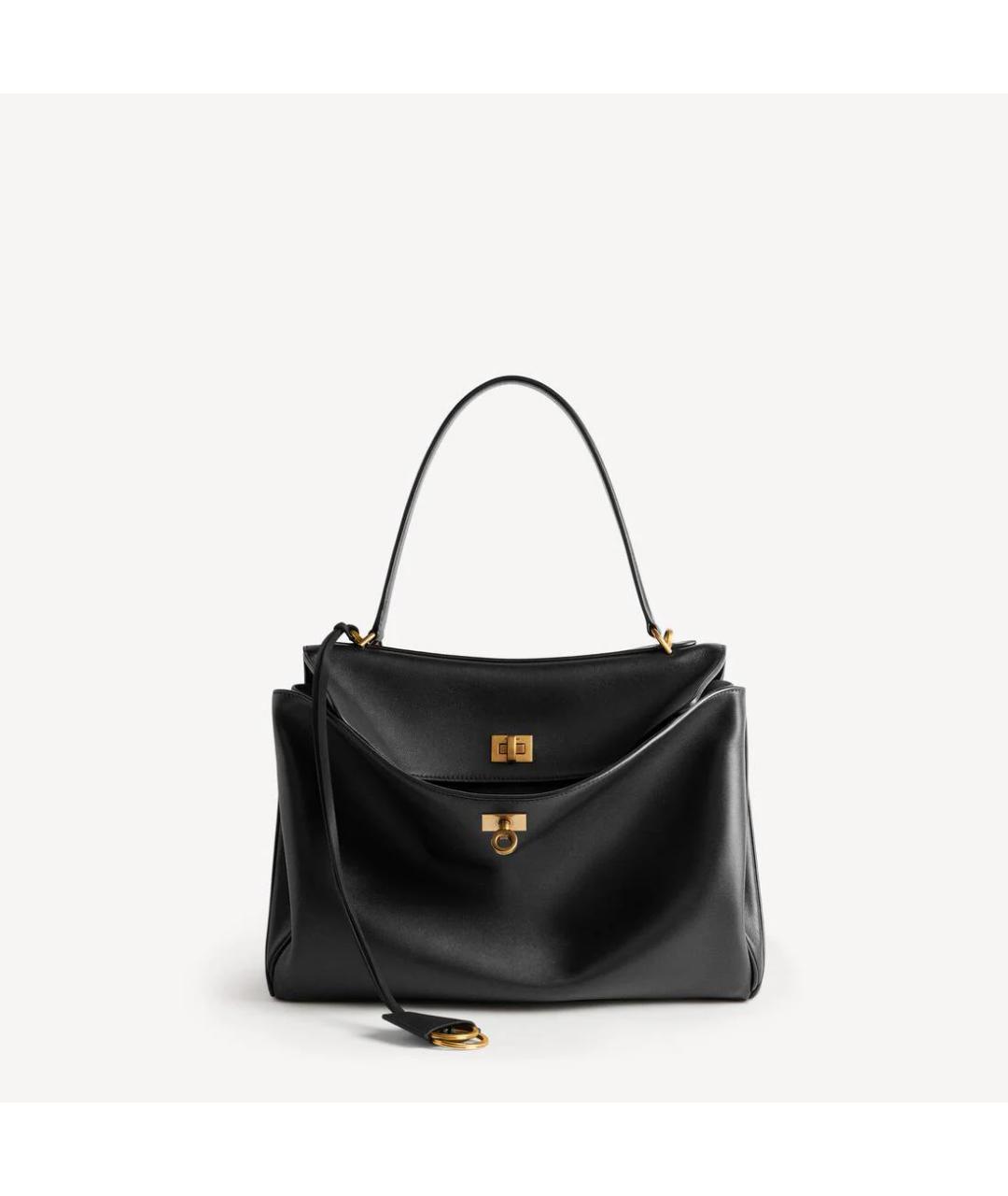 BALENCIAGA Черная кожаная сумка с короткими ручками, фото 4