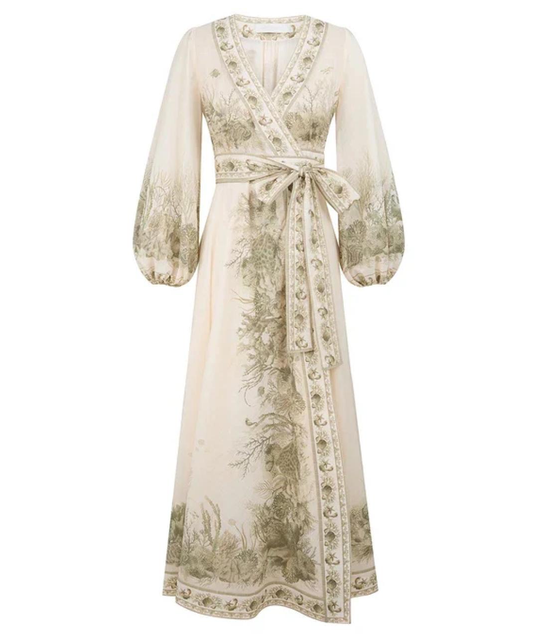 ZIMMERMANN Бежевое хлопковое повседневное платье, фото 1