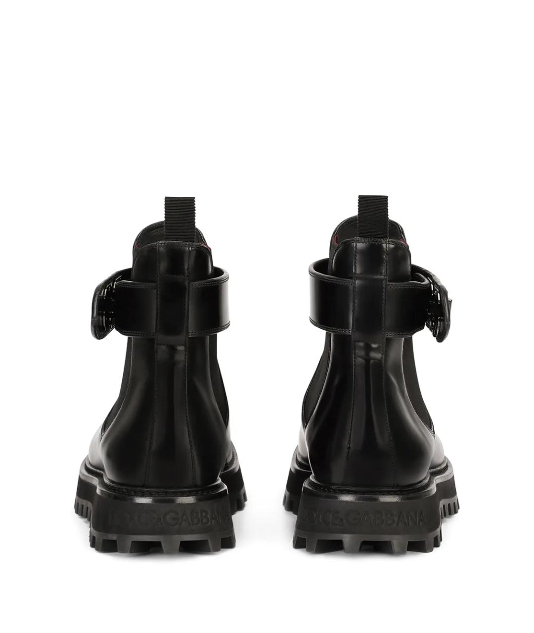 DOLCE&GABBANA Черные кожаные низкие ботинки, фото 3