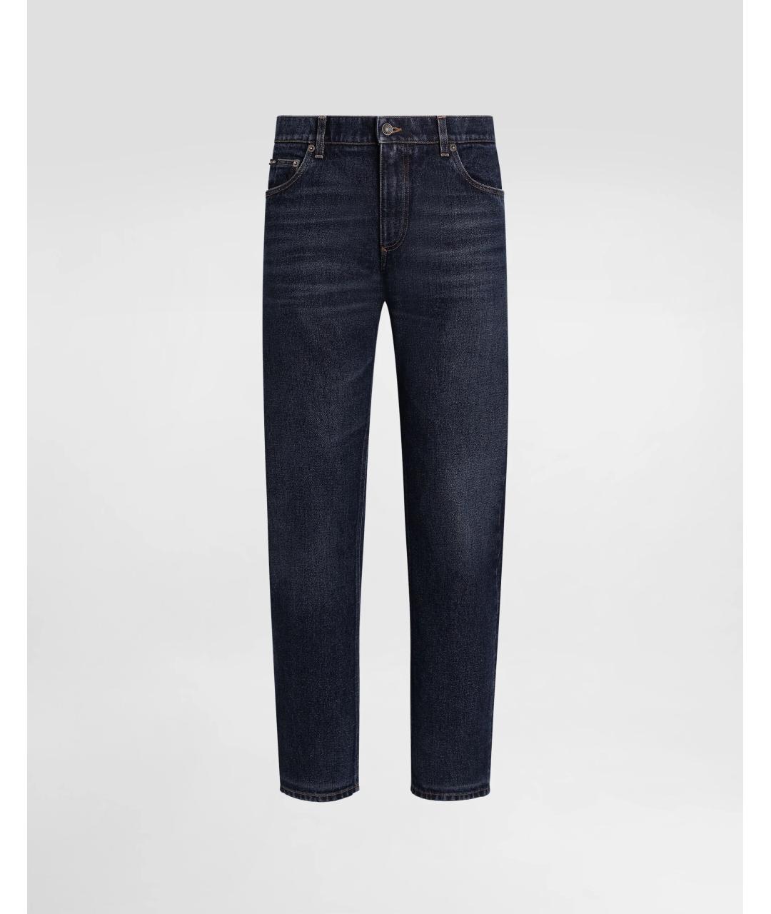 DOLCE&GABBANA Синие хлопковые прямые джинсы, фото 4