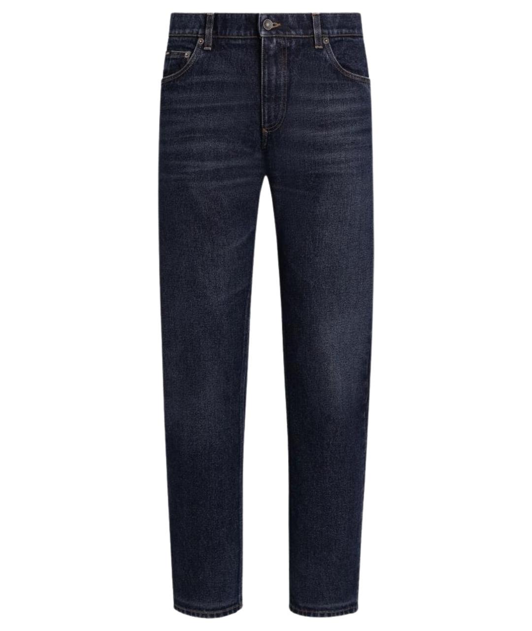 DOLCE&GABBANA Синие хлопковые прямые джинсы, фото 1