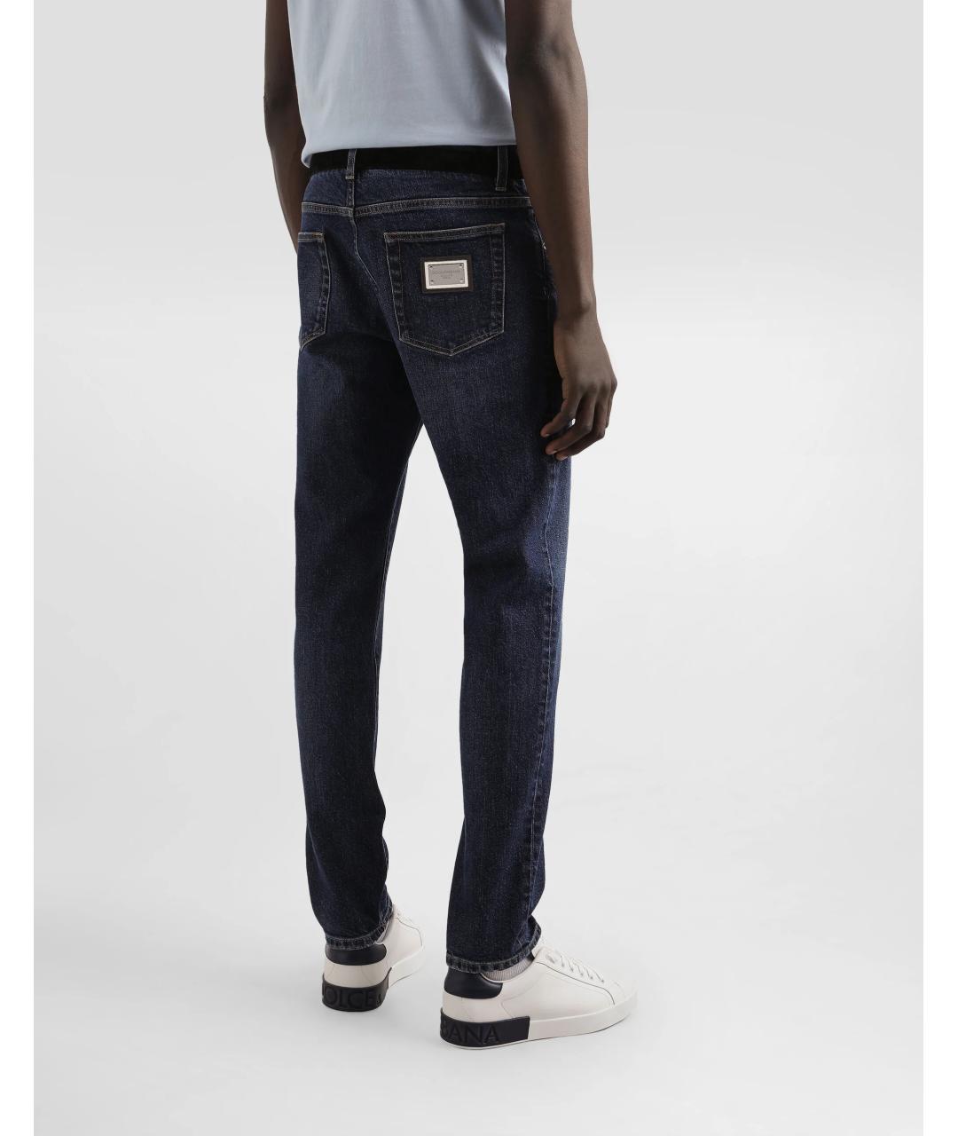 DOLCE&GABBANA Синие хлопковые джинсы скинни, фото 3
