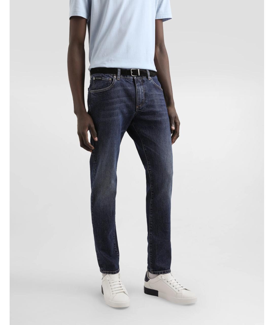 DOLCE&GABBANA Синие хлопковые джинсы скинни, фото 2