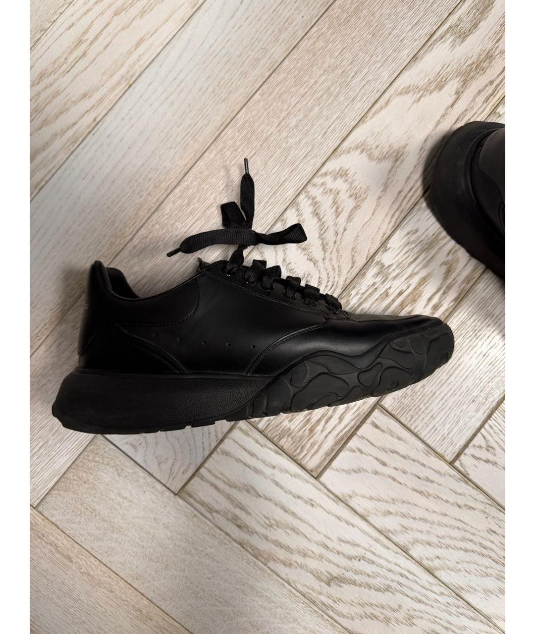 ALEXANDER MCQUEEN Черные кожаные низкие кроссовки / кеды, фото 6