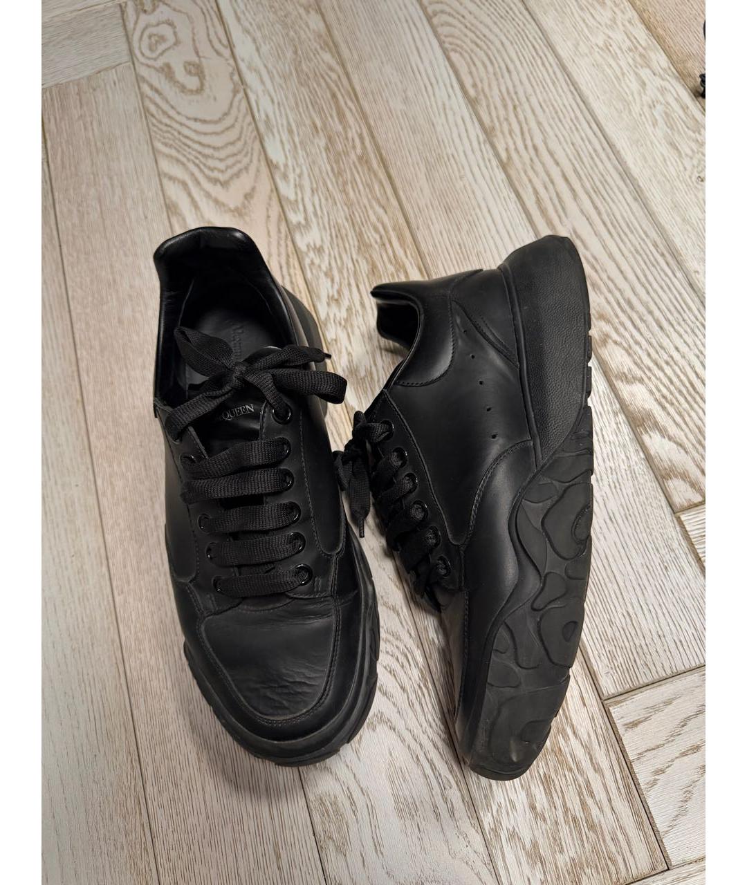 ALEXANDER MCQUEEN Черные кожаные низкие кроссовки / кеды, фото 3