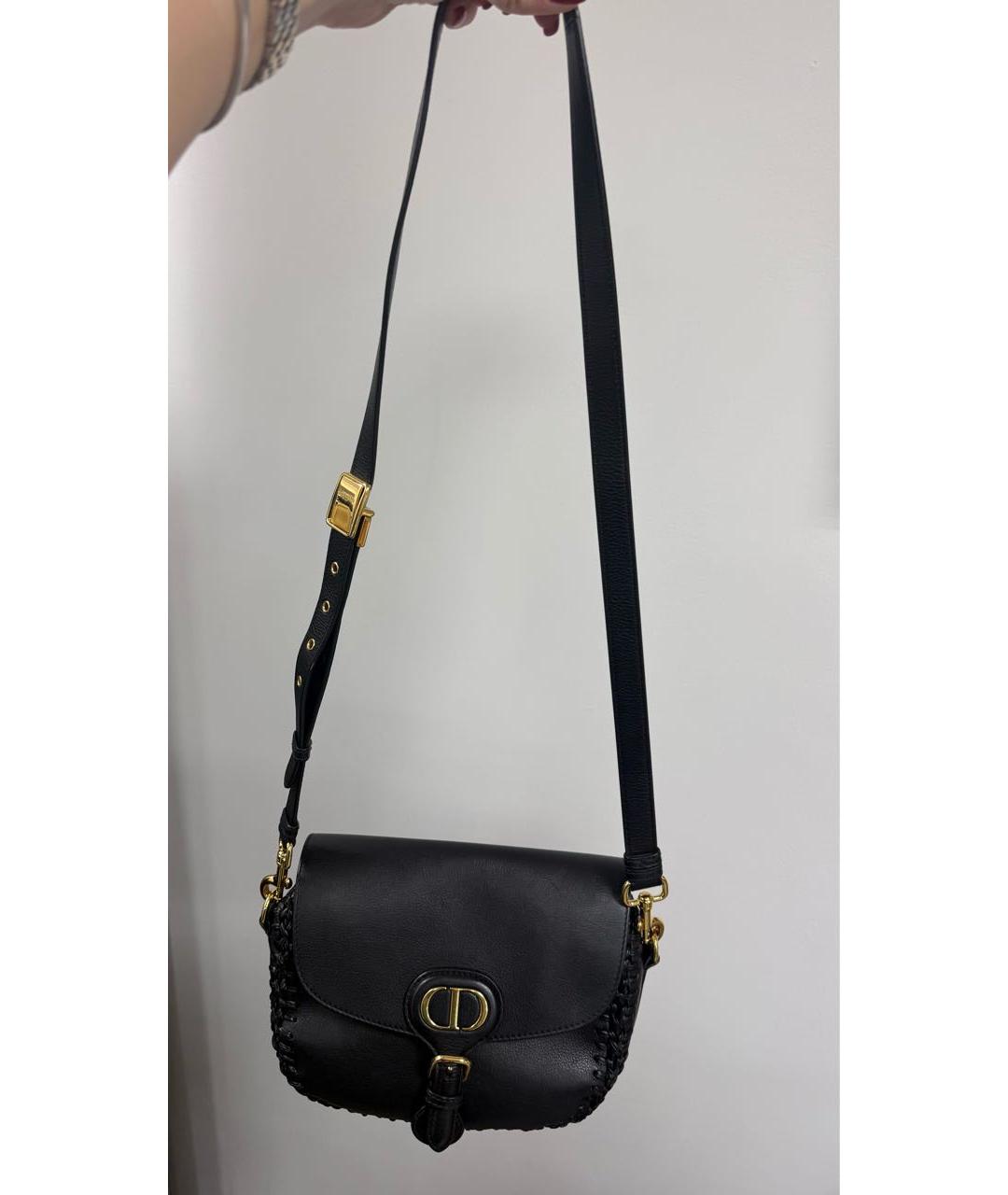 CHRISTIAN DIOR Черная кожаная сумка через плечо, фото 2