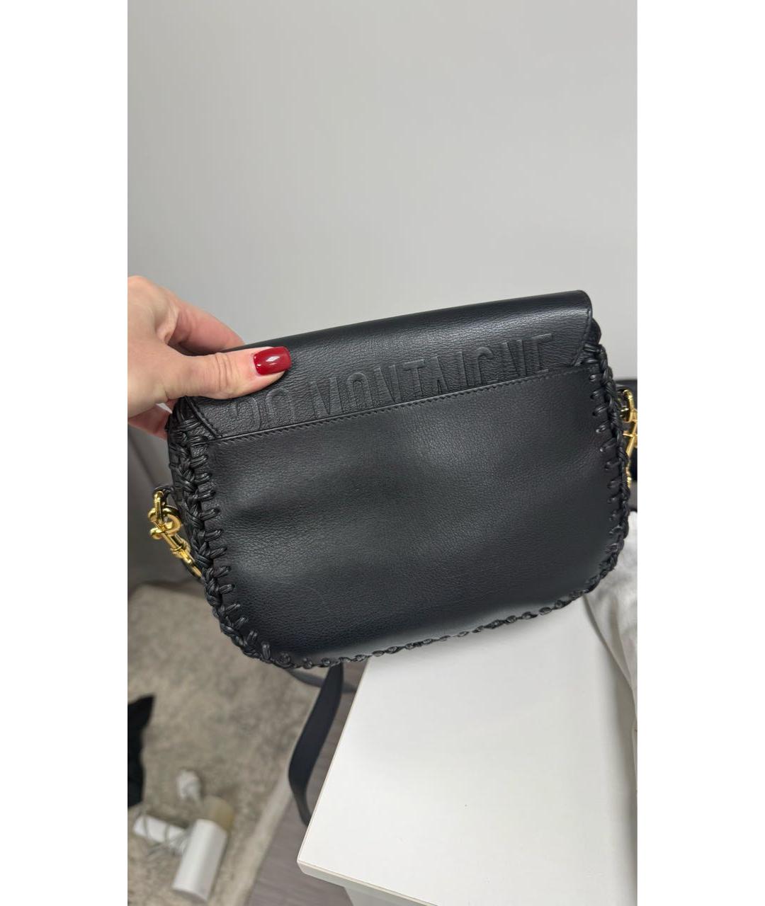 CHRISTIAN DIOR Черная кожаная сумка через плечо, фото 5