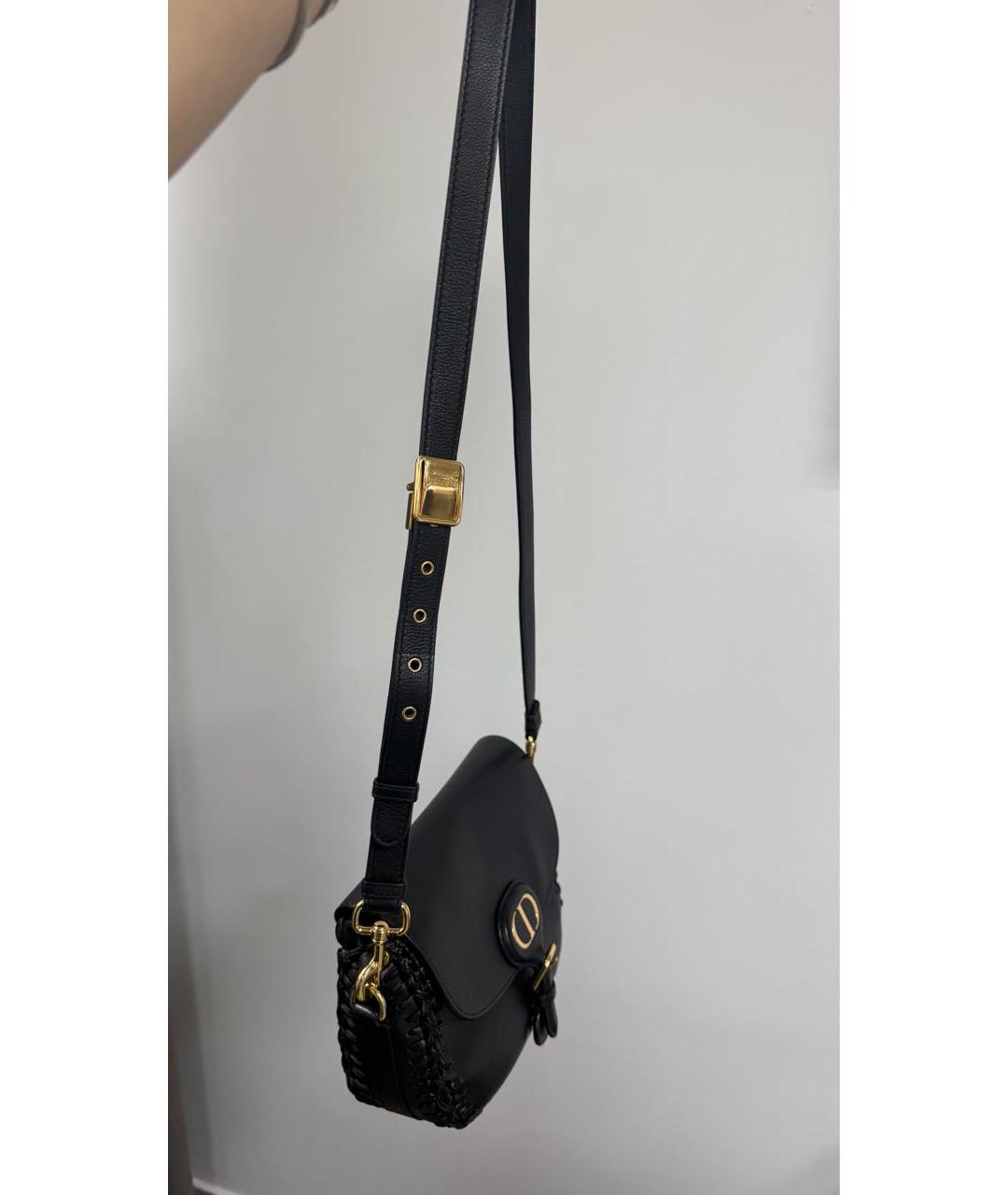CHRISTIAN DIOR Черная кожаная сумка через плечо, фото 4