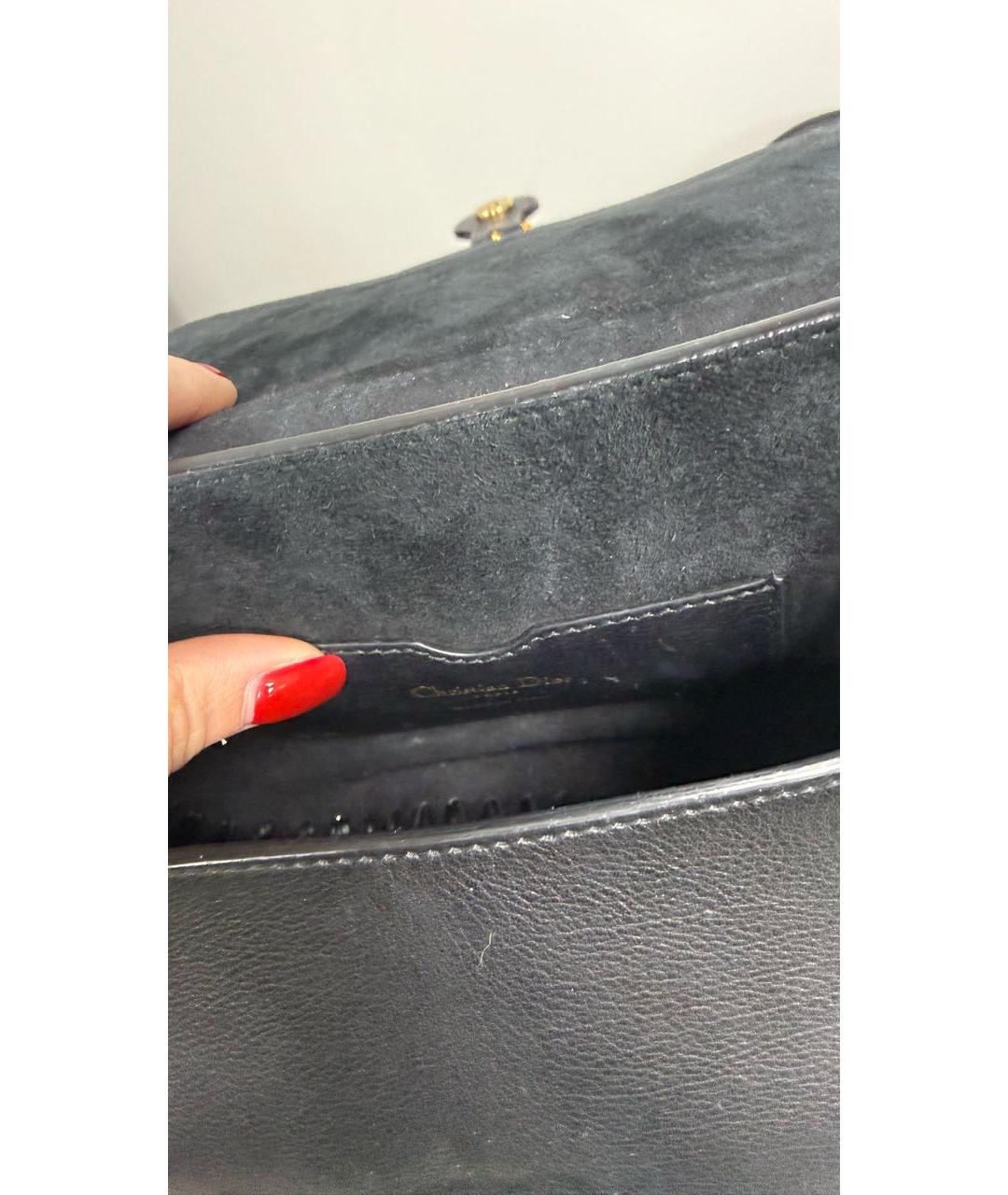 CHRISTIAN DIOR Черная кожаная сумка через плечо, фото 7