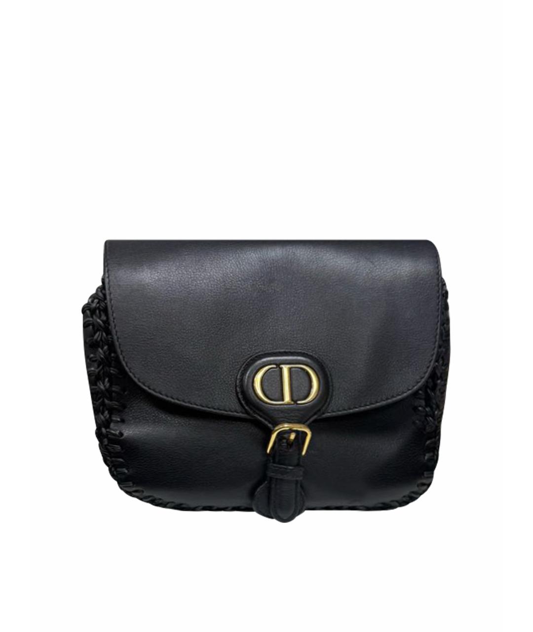 CHRISTIAN DIOR Черная кожаная сумка через плечо, фото 1
