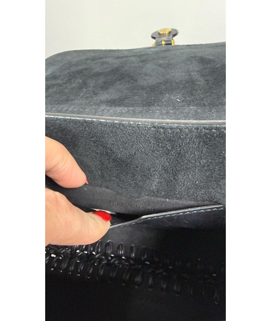 CHRISTIAN DIOR Черная кожаная сумка через плечо, фото 6