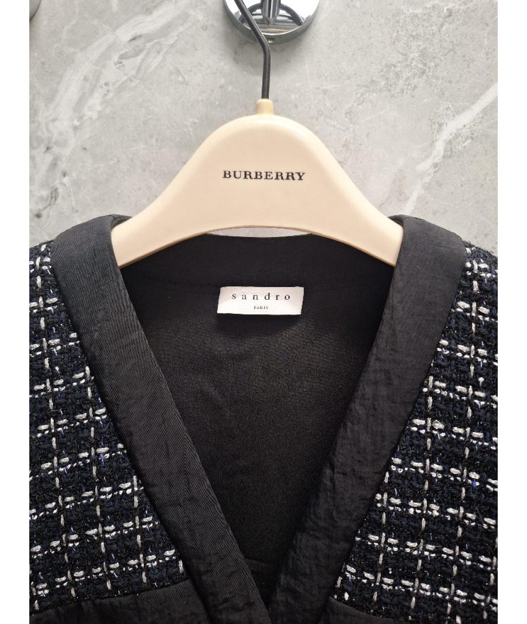 SANDRO Черное твидовое повседневное платье, фото 3