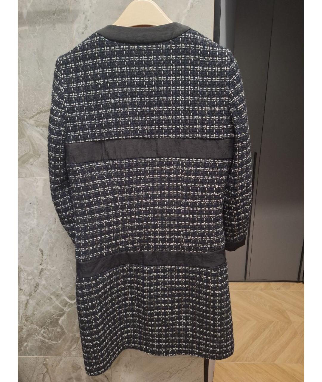 SANDRO Черное твидовое повседневное платье, фото 2