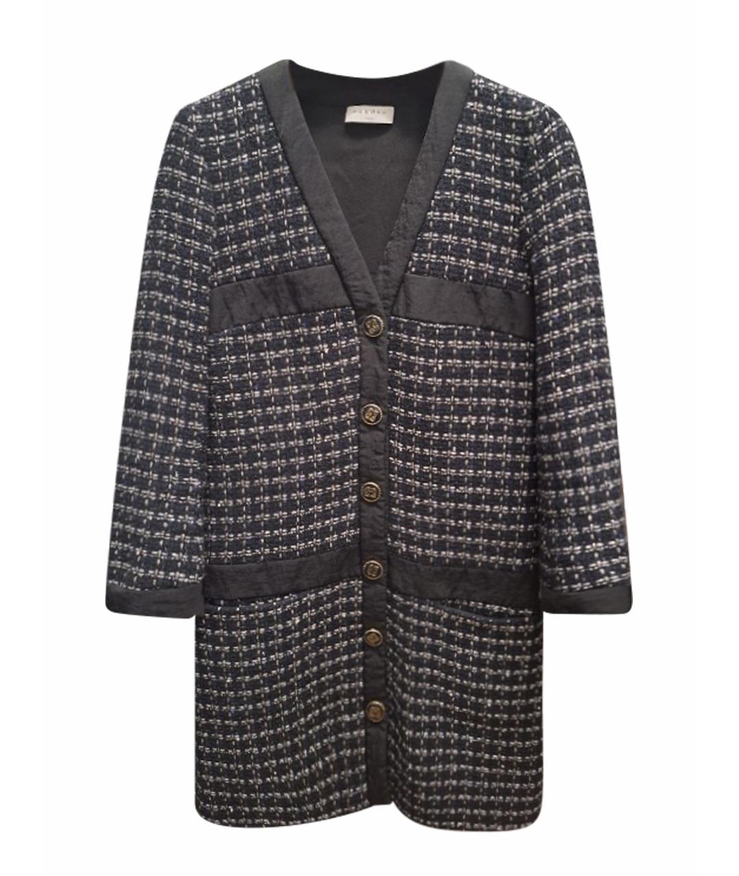 SANDRO Черное твидовое повседневное платье, фото 1