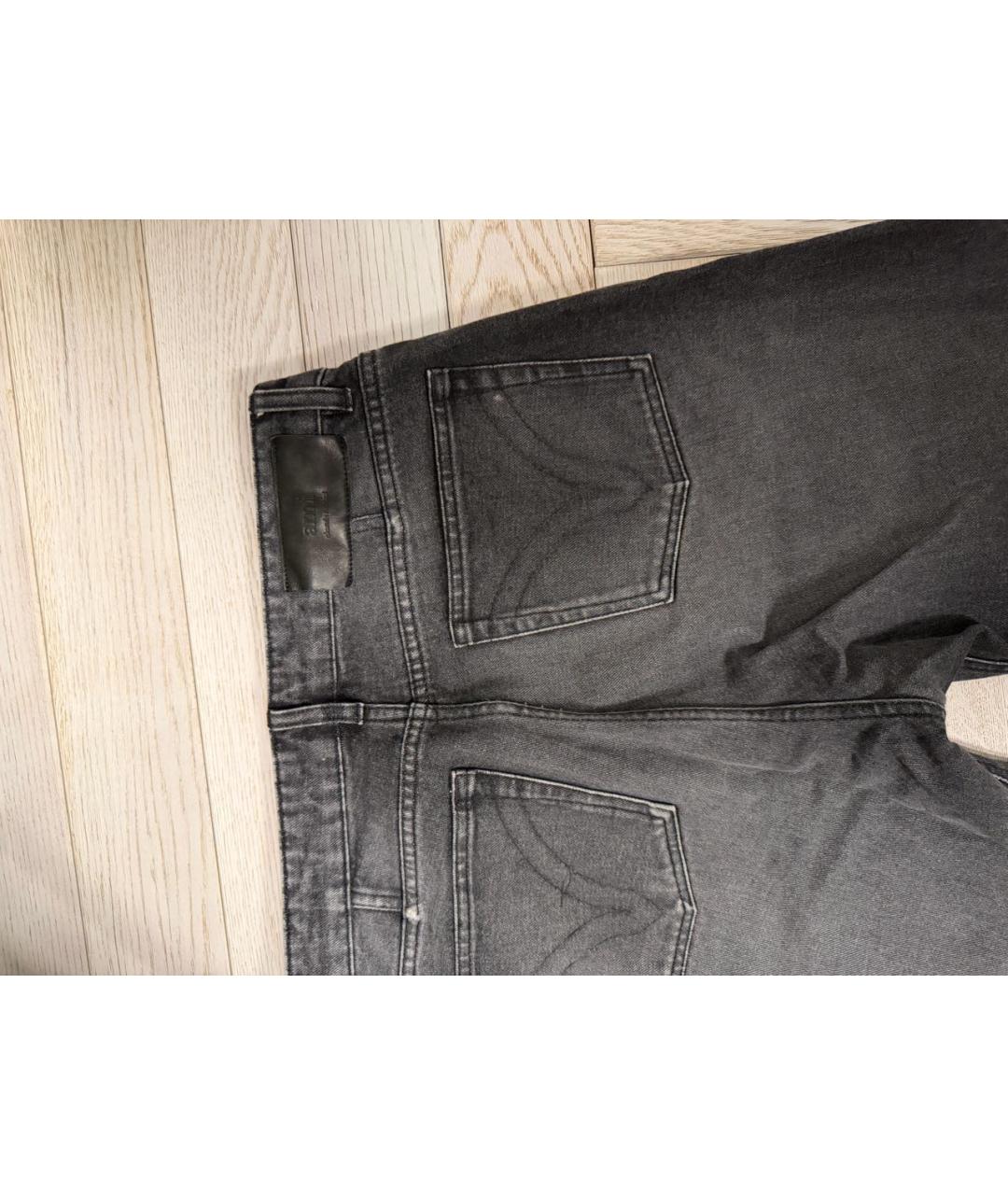 Ami Paris Серые хлопковые прямые джинсы, фото 4