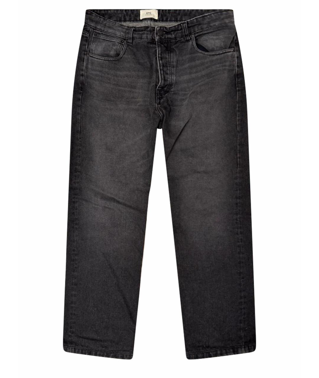 Ami Paris Серые хлопковые прямые джинсы, фото 1