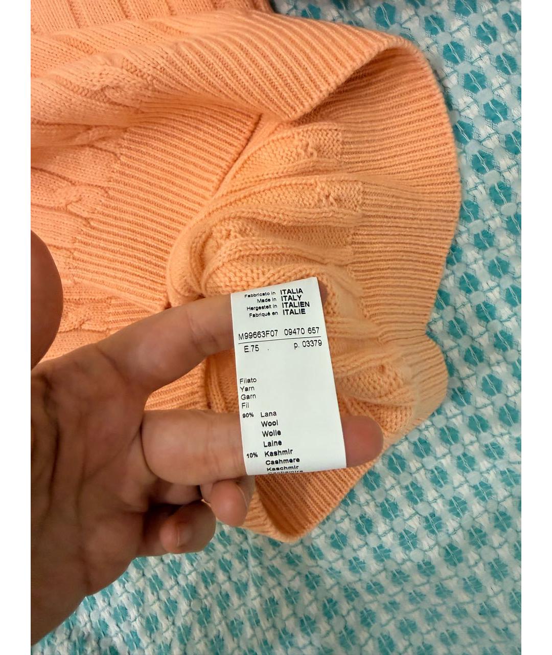 PESERICO Оранжевый шерстяной джемпер / свитер, фото 5