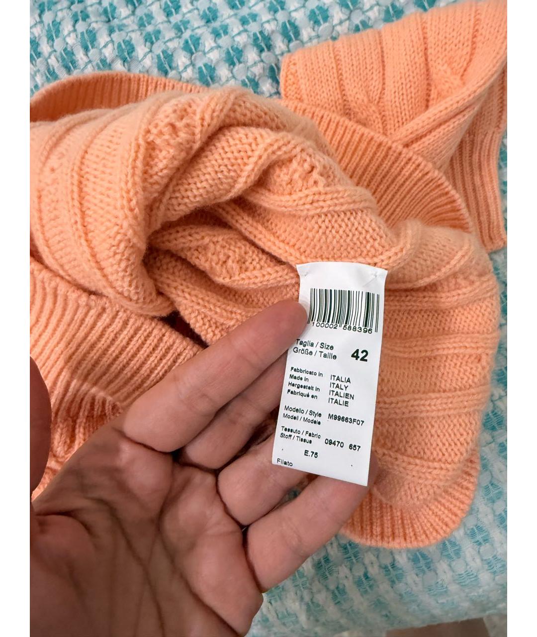 PESERICO Оранжевый шерстяной джемпер / свитер, фото 4