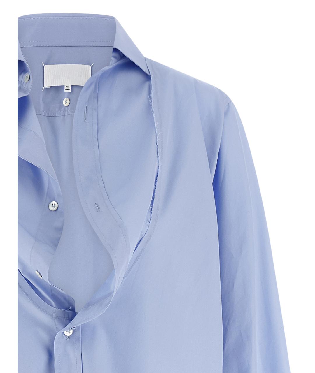 MAISON MARGIELA Голубая хлопковая рубашка, фото 3